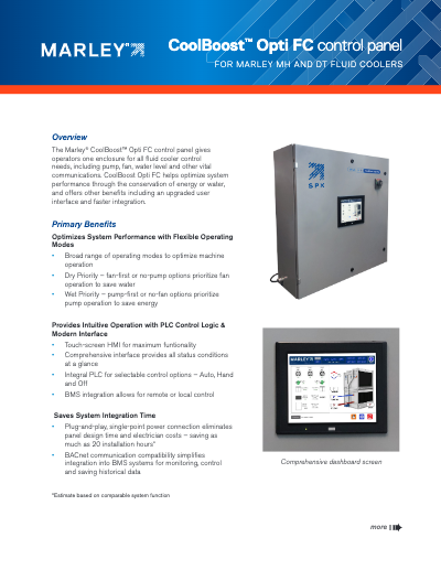 Download the document: CoolBoost Opti FC Control Panel for Marley MH and DT Fluid Coolers